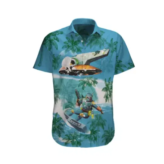 Boba Fett Empire With All Hawaiian, Summer Party Shirt, Buttom Down Shirt