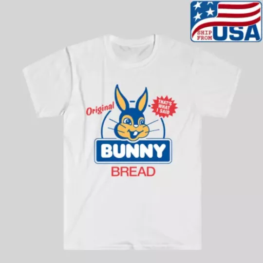 Bunny Bread Logo Men's White Unisex T-Shirt