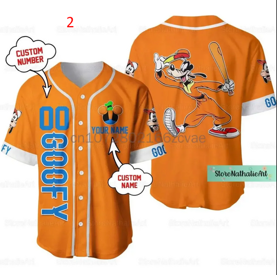 2024 Custom Name Disney Goofy Baseball Jersey