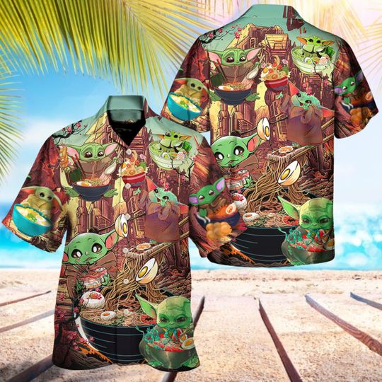 Star Wars Baby Yoda Cute Ramen Hawaii Shirt