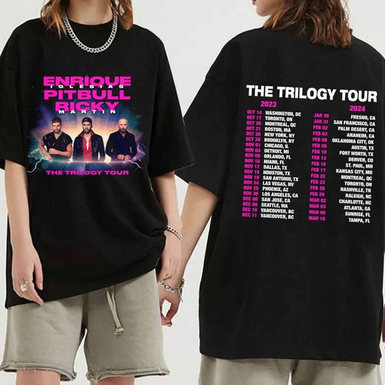 Enrique Iglesias X Pitbull X Ricky Martin The Trilogy Tour 2023 2024 Shirt, The Trilogy Tour Shirt, Enrique Iglesias Pitbull Ricky Martin