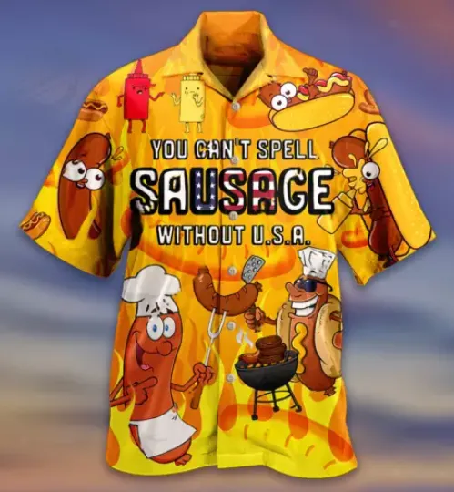 Food You Can't Spell Sausage Without USA Limited - Hawaiian Shirt
