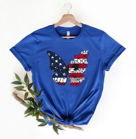 USA Butterfly T-Shirt, 4th Of July Shirt, Gift For 4th Of July