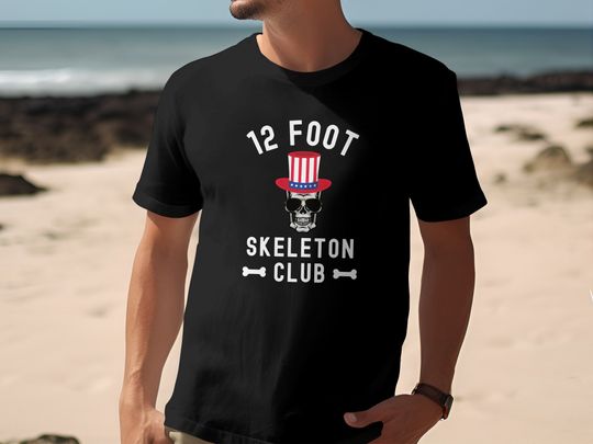 12 Foot Skeleton Club Funny 4th of July Giant Skelly