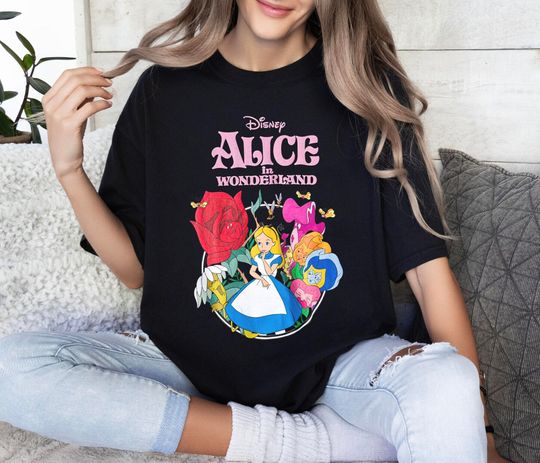 Vintage Alice In Wonderland Floral Disney Shirt