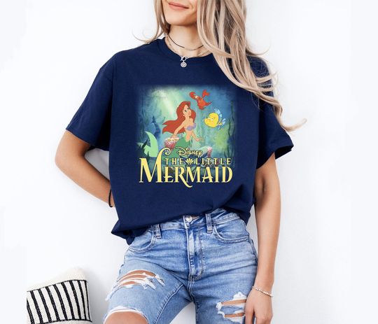 Over The Sea - The Little Mermaid Ariel Sebastian Flounder Friend Disney Shirt