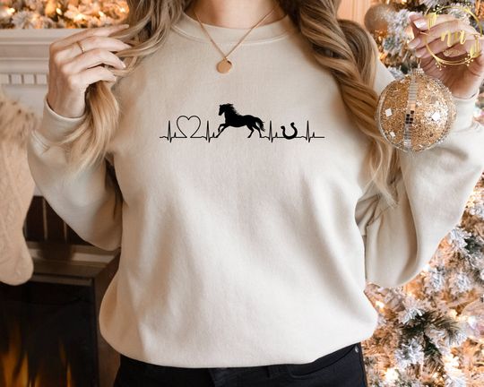 Horse Sweatshirt, Farmer Horse Sweatshirt, Mom Gift Sweatshirt,Cute Horse Sweatshirt,Horse Farm Animal Sweatshirt