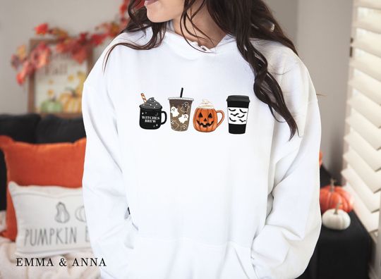 Halloween Hoodie, Halloween Sweatshirt, Halloween Coffee
