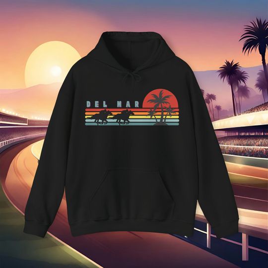 Del Mar Racetrack Hoodie - Stylish Limited  Horse Racing for Fans, Cozy & Trendy Apparel, Perfect Thoroughbred Racing Gift!