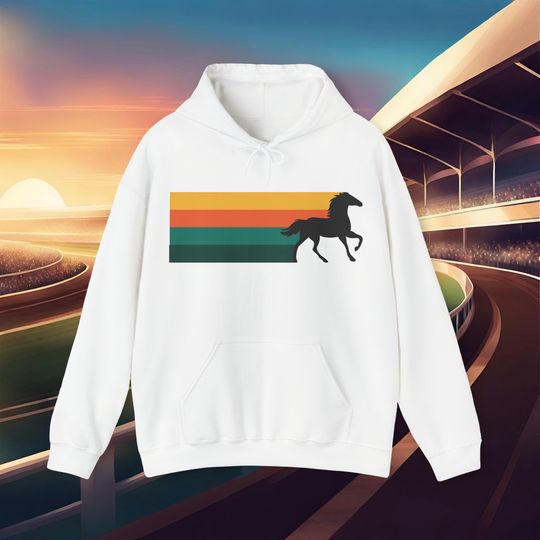 Vintage Style Horse Racing Hoodie - Thoroughbred Apparel for Riders & Fans - Unique Gift Idea
