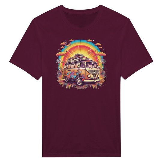 Retro Fantasy Hippie Campervan Bus Classic Unisex T-shirt
