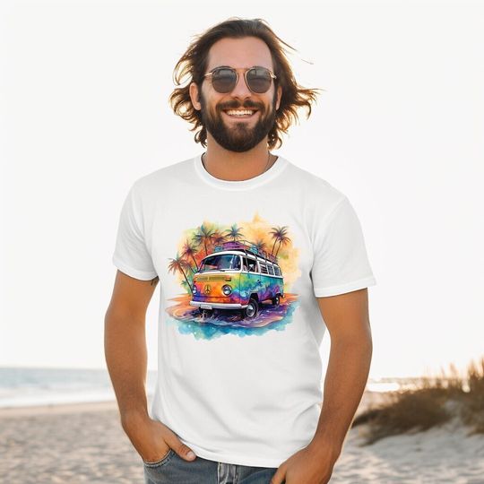 Tie Dye Bus Unisex T-Shirt - Retro Travel Gift