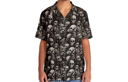 Sizes S-5XL - Unisex Skull Skeleton Hawaiian Shirt