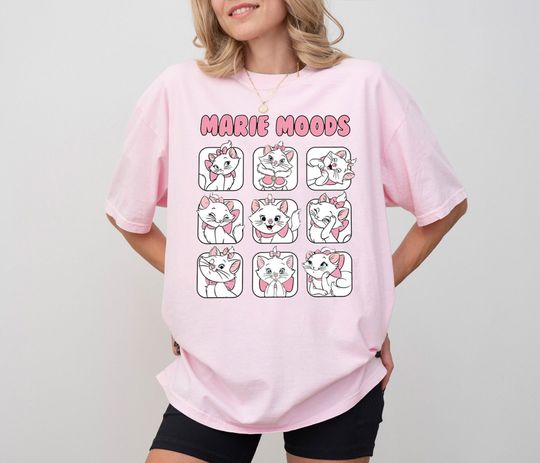 Lovely Marie Cat Moods Aristocats Disney Shirt