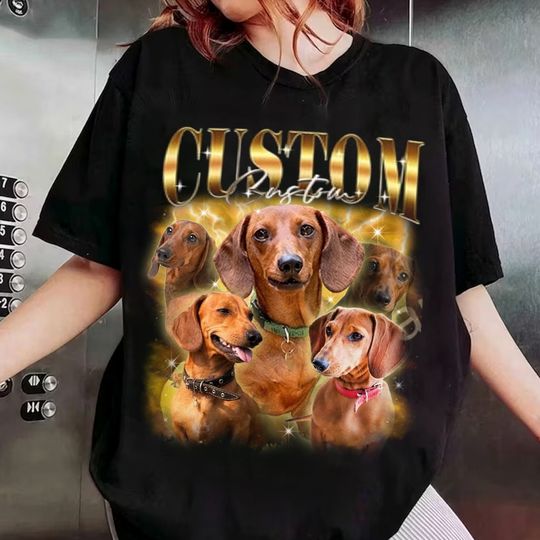 Custom Dachshund Bootleg Rap Tee, Custom Dog Bootleg Shirt