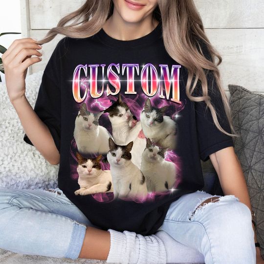 Custom Comfort Colors Cat Shirt, Custom Cat Mom Tee