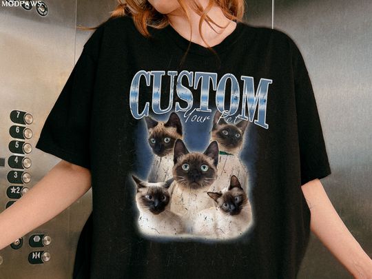 Custom Vintage Pet Shirt Pet Photo + Name Custom Dog