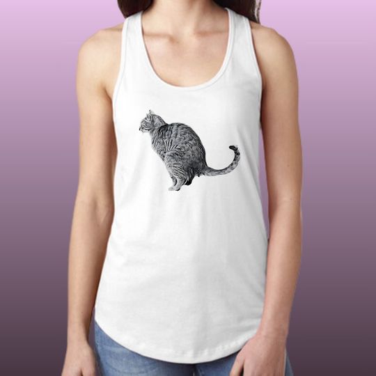 Pooping Cat Tank Top, Black Cat Tank Top, Gift for Cats Lover