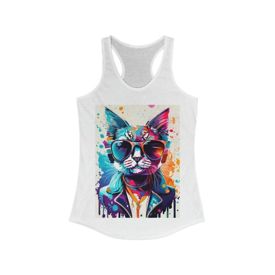 Black Cat Tank Top, Cat Shirt, Gift for Cats Lover