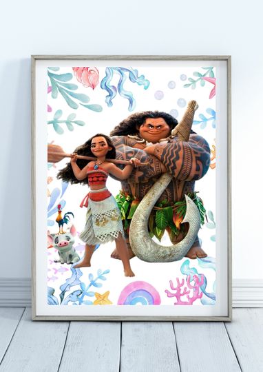 Moana Princess, Disney poster, art decoration