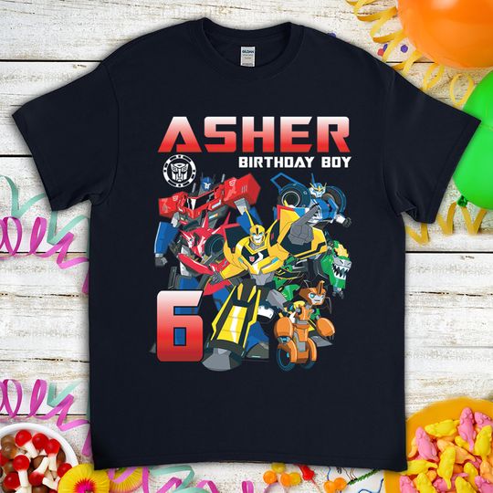 Transformers Birthday Shirt, Funny Robots In Disguise Kids Toddler Birthday Tshirt, Custom Personalized Birthday Gift For Son Daughter