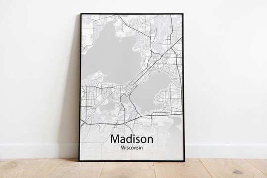 Madison Wisconsin Minimalist Map Poster