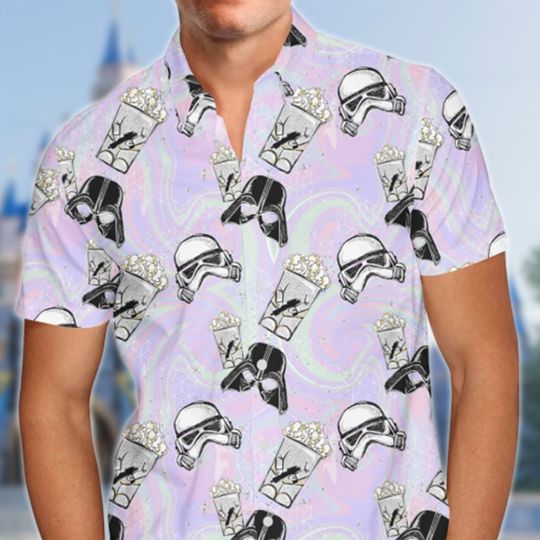 Warrior With Popcorn Aloha Shirt, Galaxy War Movie Hawaii Summer Vacation Shirt