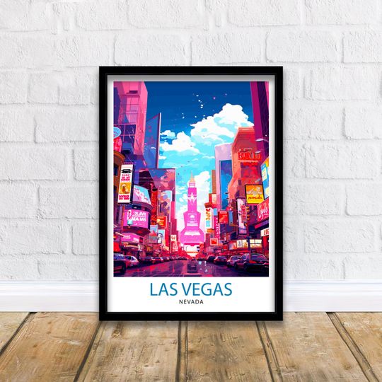 Las Vegas Travel Print| Las Vegas Wall Art Las Vegas Poster Las Vegas Illustration Las Vegas Nevada Travel Poster Las Vegas Souvenir