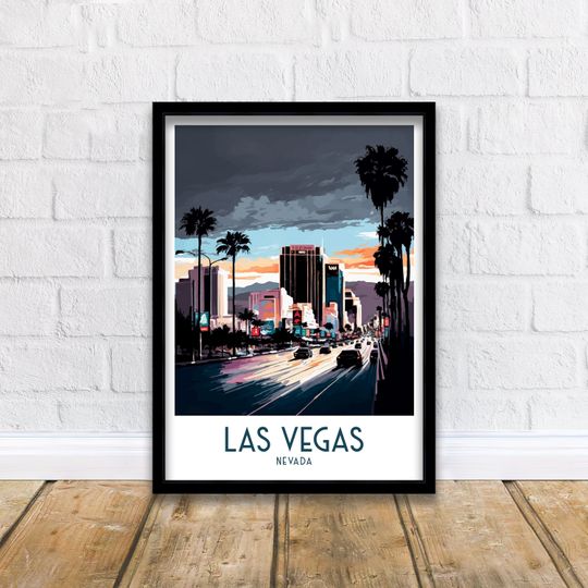 Las Vegas Travel Print| Las Vegas  Las Vegas Poster Las Vegas Illustration Las Vegas Nevada Travel Poster Las Vegas Souvenir