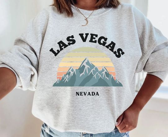 Las Vegas Nevada Sweatshirt, Nevada Sweater, Vintage Las Vegas Nevada Crewneck, Retro Sunset Shirt, Nevada Shirt, Las Vegas Vacation Sweater