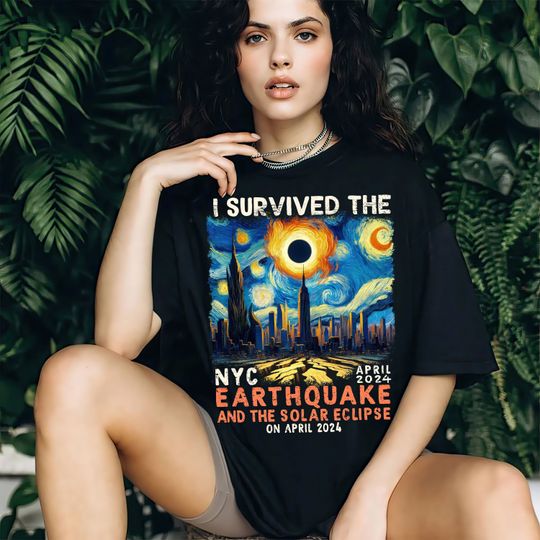 I Survived the NYC Earthquake And The Solar Eclipse 2024 Tee Shirt