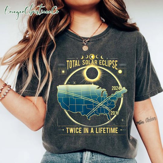 Total Solar Eclipse Twice In A Lifetime T-shirt, Solar Eclipse April 8 2024