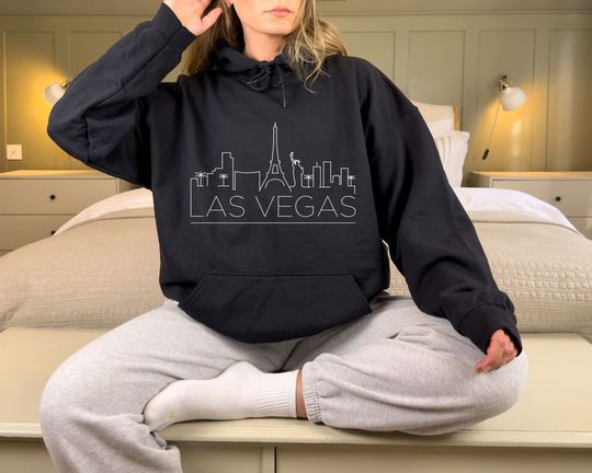 Las Vegas Hoodie, Adult Unisex Skyline Las Vegas, Nevada