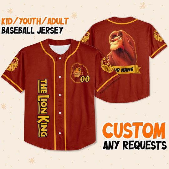Personalized Disney Simba Baseball Jersey