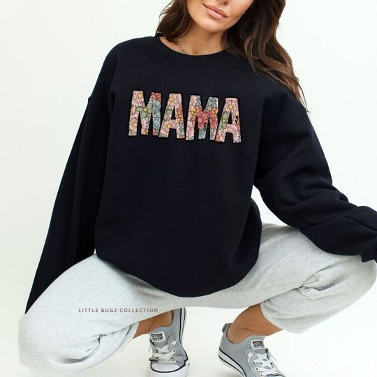 Floral Mama Sweatshirt, Retro Floral Mama Sweatshirt, Gift for Moms