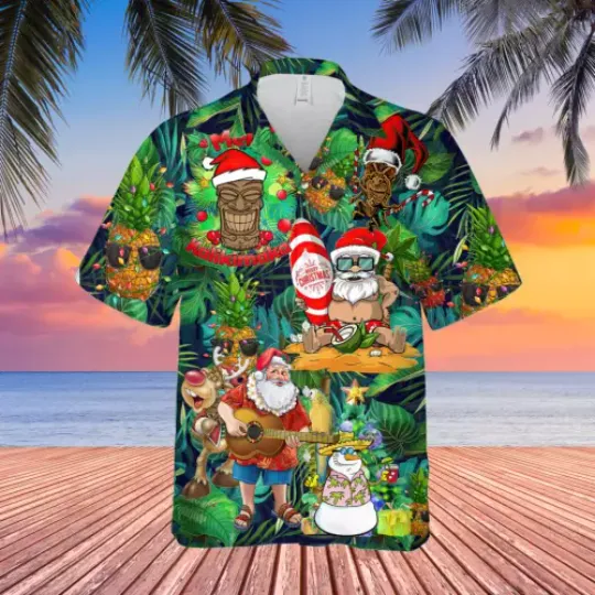 Merry Christmas Unisex Hawaiian Shirt Summer Shirt