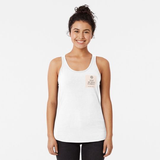 Circle One Human Family - Key West and the Florida Keys Motto Racerback Tank Top