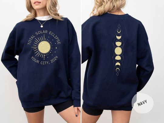 Personlaized Total Solar Eclipse Shirt | Path of Totality Shirt | Celestial Shirt | Astronomy Sun Shirt l America Totality 04.08.24 Shirt