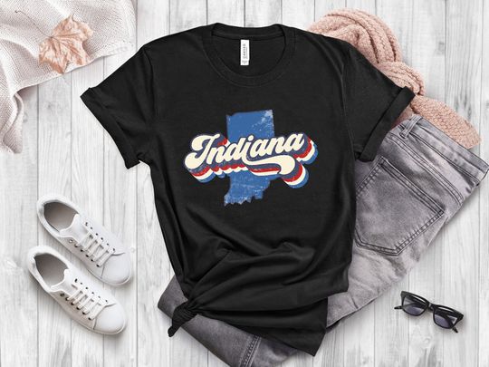 Vintage Indiana Shirt, Indiana Fan Shirt, Vintage T Shirt, Indiana Pride, College Student Gifts, State Shirts, Indiana State T-Shirt