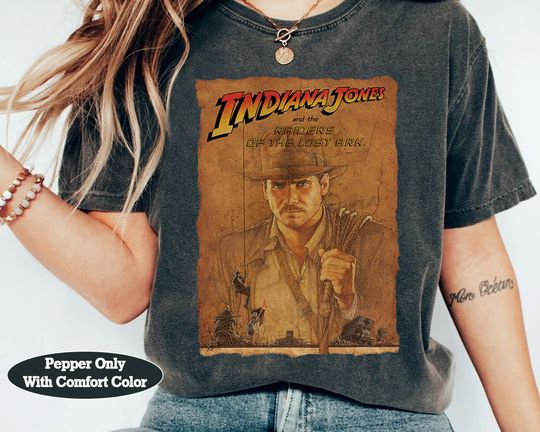Disney Indiana Jones Raiders of the Lost Ark Poster Art Shirt, WDW Magic Kingdom Trip Unisex Comfort Colors Tshirt Family Birthday Gift Tee