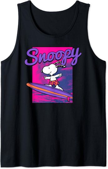 Peanuts Neon Surfing Snoopy Tank Top