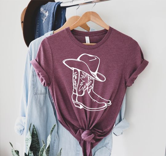 Knockin Boots Boot Cowboy Country Vintage Cowgirl BOHO T-Shirt, Cowboy boots shirt, Boots shirt