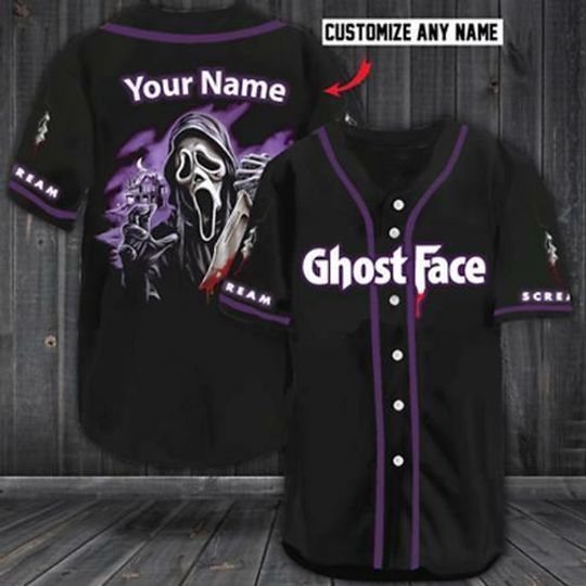 Personalized Horror The Ghostface Scream Baseball Jersey Shirt