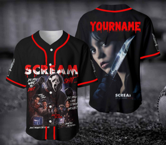 Personalized Horror Scream The Ghostface Baseball Jersey Shirt