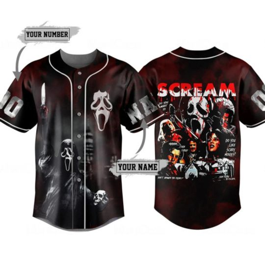 Personalized Horror Scream The Ghostface Father's Day 3D BASEBALL JERSEY SHIRT