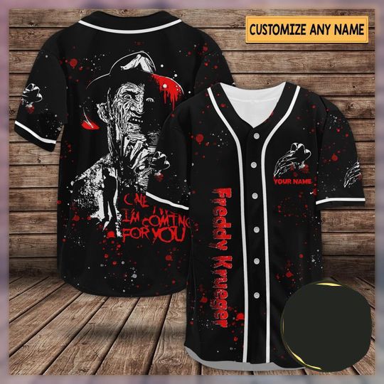 Freddy Krueger Baseball Jersey, Freddy Krueger Shirt, Custom Jersey, Horror Movie Shirt, Freddy Krueger Gift, Shirt For Men