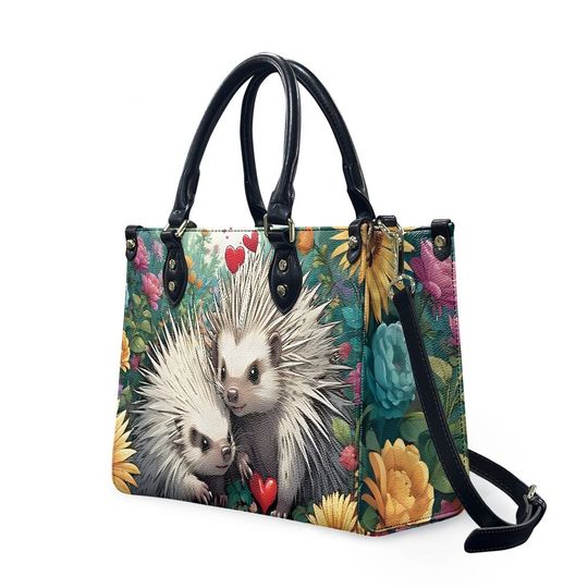 Porcupine Pattern Leather Handbag, Gift for Women