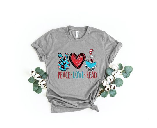 Peace Love Reading Shirt, Reading Shirt, Book Shirt, Book Lover Gift, Gift for Kid, Teacher Shirt, Gift for Teacher