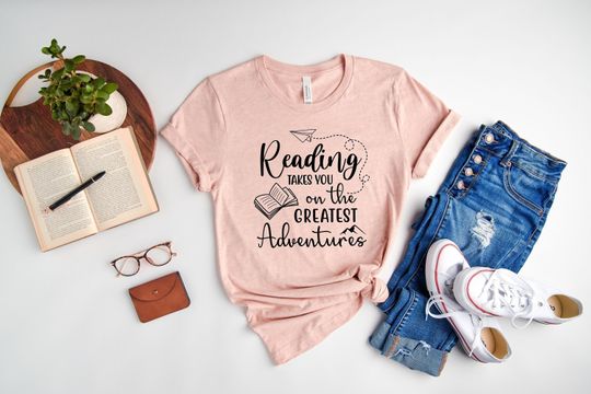 Reading Adventures Shirt, Librarian Shirt, Teacher Shirt, Reading Shirt, Bookish Shirt, Book Lover Gift, Bookworm Shirt, Book Lover Tshirt