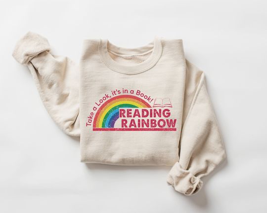 Reading Rainbow Sweatshirt, Teacher Appreciation Gift, School Shirt, Book Lover Gift, Teacher Shirt